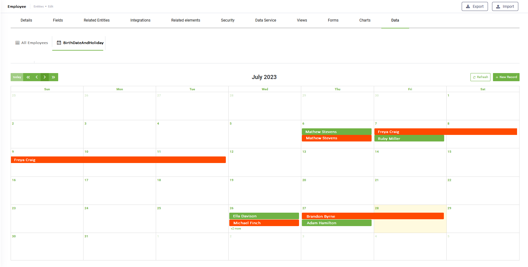 Calendar Views