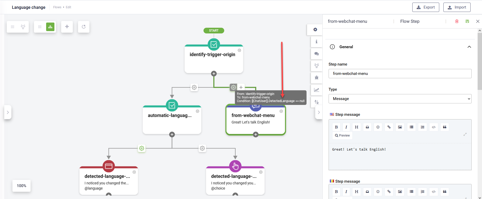 Language Detection Flow