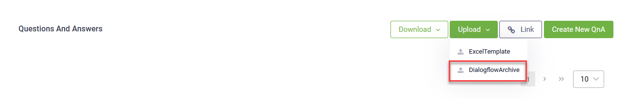 Importing QnA flows from Dialogflow ES