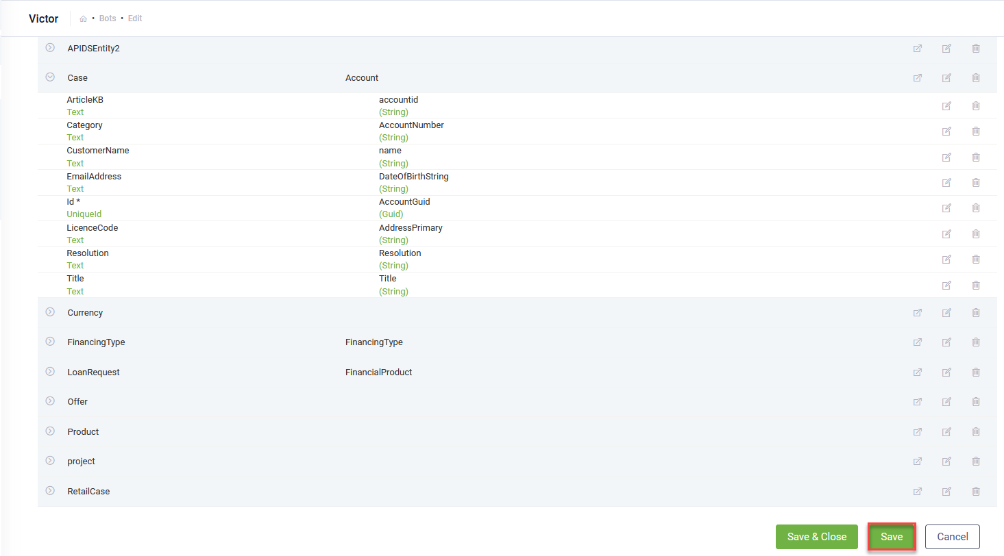 Loading UiPath Entity Schema and Mapping Fields