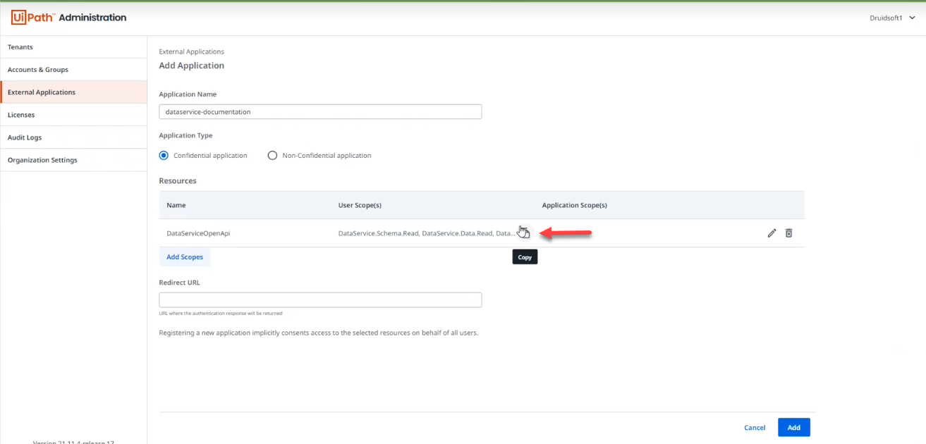 UiPath Data Service Connector