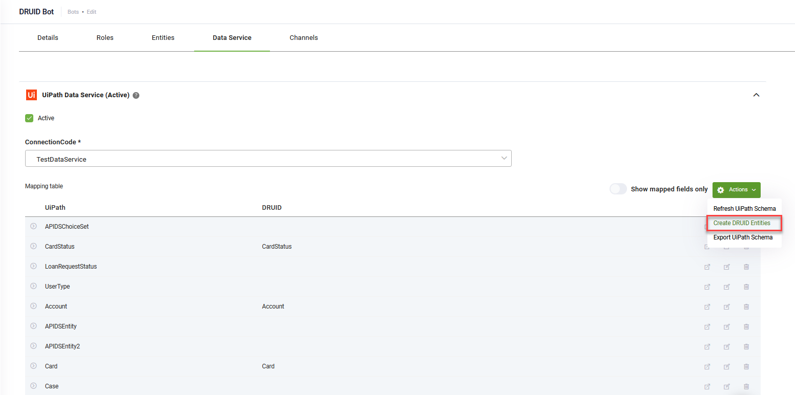 UiPath Data Service
