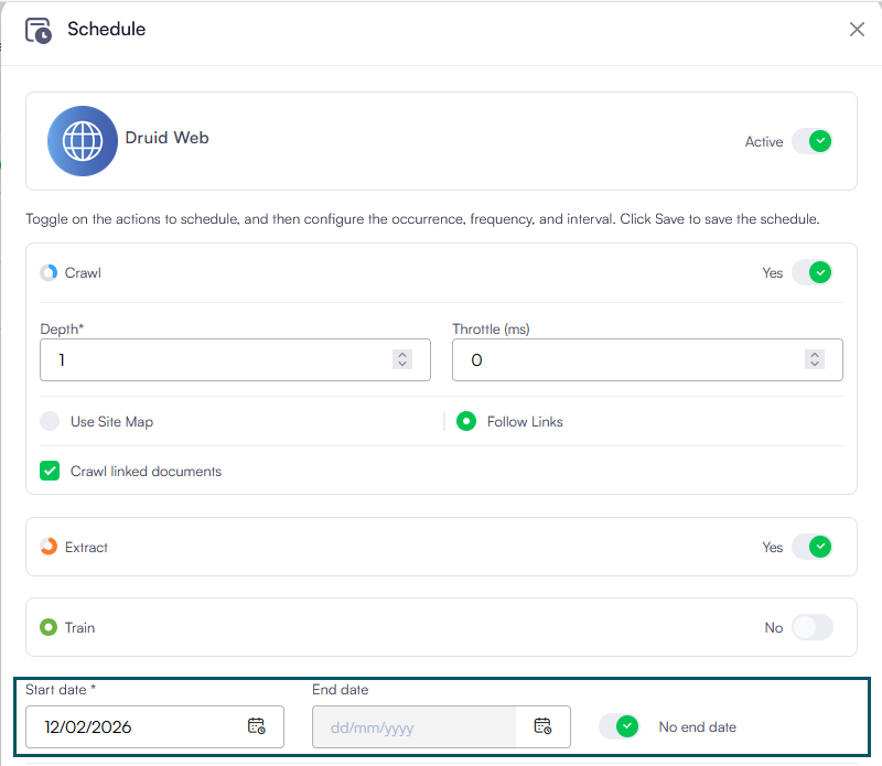 Knowledge Base Schedule